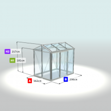 Modernes Glashaus im Set