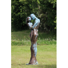 Steinfigur Tristan und Isolde Bronze Optik