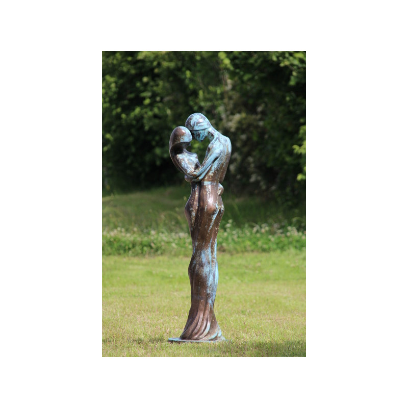 Steinfigur Tristan und Isolde Bronze Optik