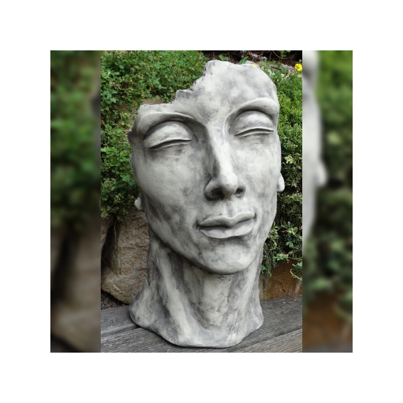 Steinfigur Gesicht Mann klein Steinguss