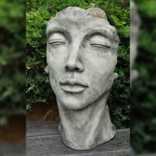 Steinfigur Gesicht Frau klein Steinguss