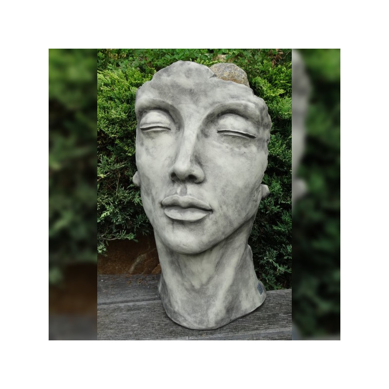 Steinfigur Gesicht Frau klein Steinguss