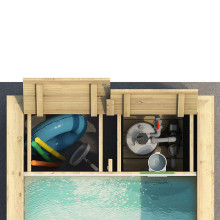 Aufstellpool aus Massivholz - 610 x 237 cm