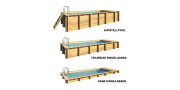 Aufstellpool aus Massivholz - 610 x 237 cm