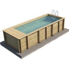 Aufstellpool aus Massivholz - 610 x 237 cm