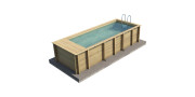 Aufstellpool aus Massivholz - 610 x 237 cm