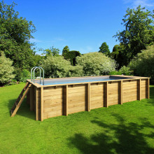 Aufstellpool aus Massivholz - 610 x 237 cm