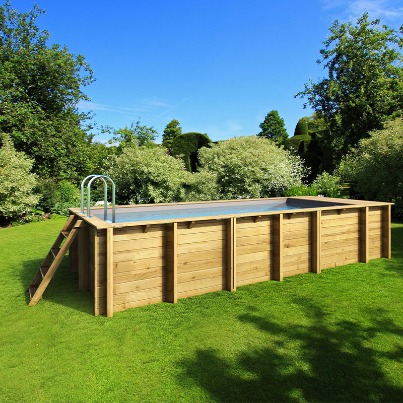 Aufstellpool aus Massivholz - 610 x 237 cm